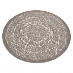 Okrúhly koberec FLAT 48834637 SISAL Bodky béžová