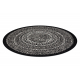 Carpet round FLAT 48834690 SISAL Dots black