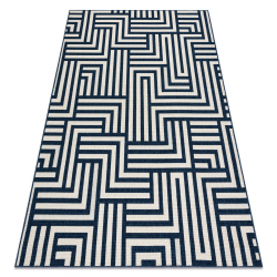 Koberec SPRING 20421994 labyrint sisalový, smyčkový - krém / modrý