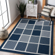 Carpet SPRING 20426994 squares frame sisal, looped - grey
