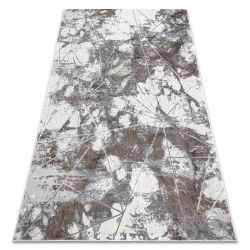 Modern NOBLE Teppich 1515 64 Marmor, Geometrisch - Strukturell zwei Ebenen aus Vlies creme / grau