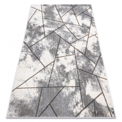 Moderne NOBLE Teppe 1518 67 Årgang, geometriske - strukturell to nivåer av fleece krem / grå