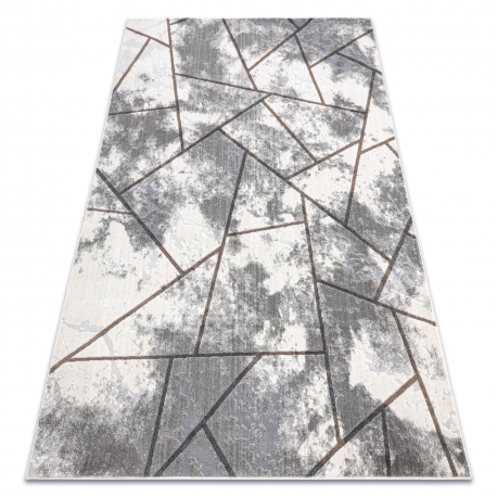 Moderný koberec NOBLE 1518 67 Vintage, geometrický - Štrukturálny, dve vrstvy rúna, krémová sivá