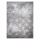 Tapete NOBLE moderno 1532 45 vintage, treliças marroquinas - Structural dois níveis de lã cinza cinzento
