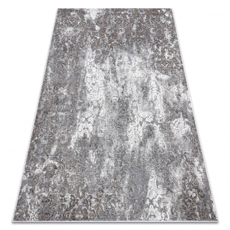 Moderní koberec NOBLE 6773 45 ornament vintage - Strukturální, dvě úrovně rouna, šedá