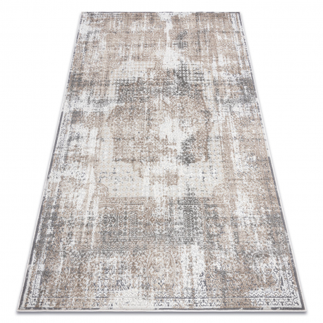 Moderní koberec NOBLE 9731 45 Růžice vintage - Strukturální, dvě úrovně rouna, šedá / béžový