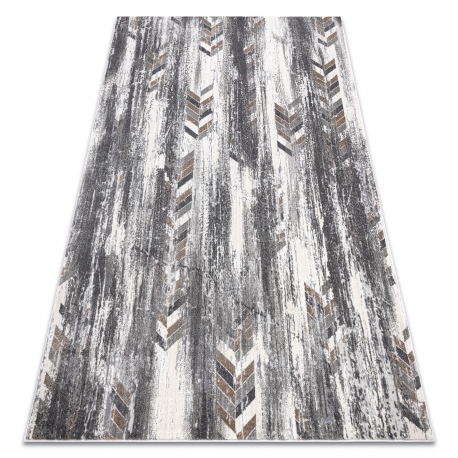 Moderní koberec NOBLE 9732 47 Rybí kost vintage - Strukturální, dvě úrovně rouna, šedá / béžový