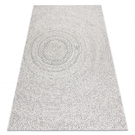 Carpet SISAL FLAT 48832367 Circles, dots cream / grey 
