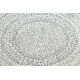 Χαλί σιζάλ FLAT 48832367 Κύκλοι, κουκκίδες κρέμα / γκρι 