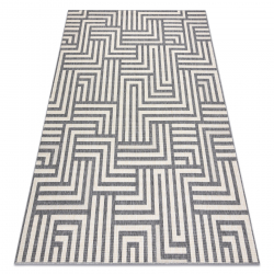 Covor SPRING 20421332 labyrinth sisal, buclat - cremă / gri