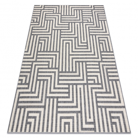 Teppe SPRING 20421332 labyrint sisal, Løkke - krem / grå