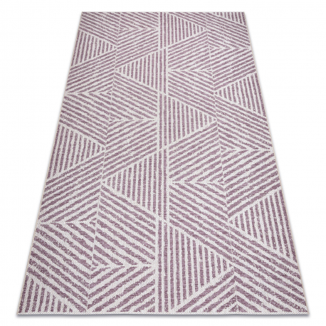 Carpet COLOR 47176260 SISAL lines, triangles, zigzag beige / blush pink