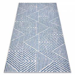 Tappeto COLOR 47176360 SISAL linee, triangoli, zigzag beige / blu