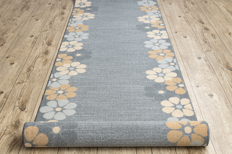 THICK Runner Rugs IKAT gray modern NON-slip Stairs Width 67-100cm extra long 