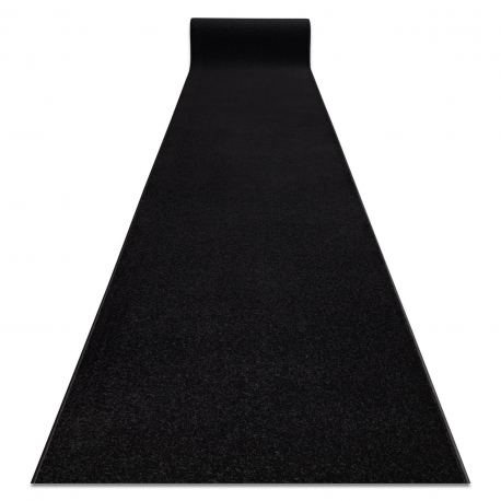 Läufer KARMEL Glatt, einfarbig schwarz 60 cm