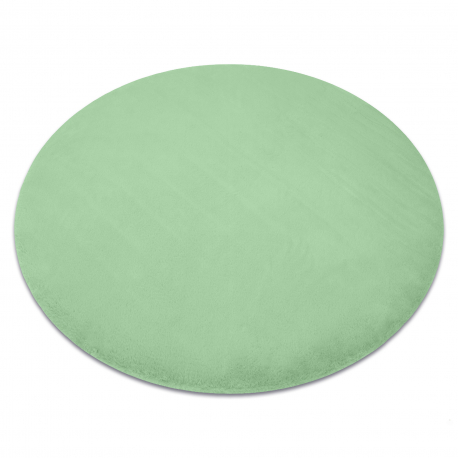Килим BUNNY кръг зелен имитация на заешка кожа