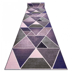 Alfombra de pasillo con refuerzo de goma TRIANGULOS violet 90 cm