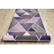 Pogumovaný běhoun Trojúhelníky fialový 90 cm