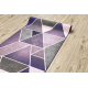 Alfombra de pasillo con refuerzo de goma TRIANGULOS violet 110 cm