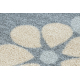 Passadeira antiderrapante CUBE Flor, a goma cinzento 80 cm