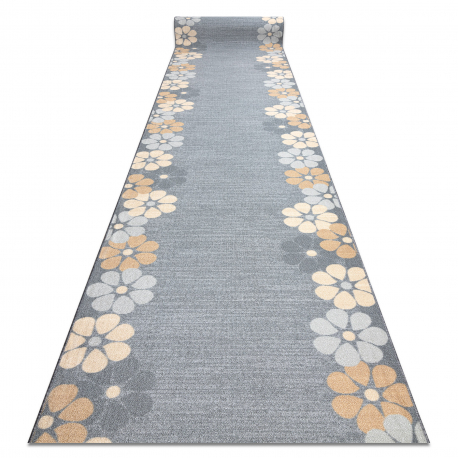 Alfombra de pasillo con refuerzo de goma MARGARETKA flor, gris 80 cm