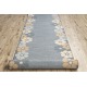 Runner anti-slip MARGARETKA flower, gum grey 90 cm