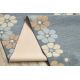 Runner anti-slip MARGARETKA flower, gum grey 90 cm