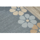 Runner anti-slip MARGARETKA flower, gum grey 90 cm