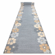 Runner anti-slip MARGARETKA flower, gum grey 90 cm