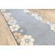 Läufer Antirutsch MARGARETKA Blumen, Gummi grau 120 cm
