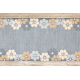 Runner anti-slip MARGARETKA flower, gum grey 120 cm