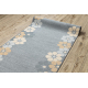 Läufer Antirutsch MARGARETKA Blumen, Gummi grau 120 cm