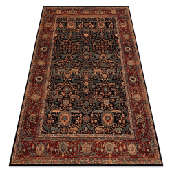 Vlněný koberec KASHQAI 4348 500 rám, orientální bordó / zelená