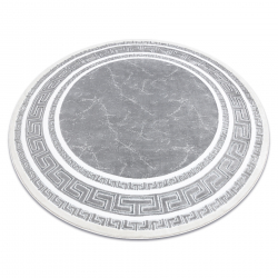Модеран GLOSS круг Тепих 2813 27 стилски, Рам, грчки сива