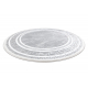Okrúhly koberec GLOSS moderný 2813 27 štýlový, rám, Grécky sivá