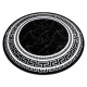 Okrúhly koberec GLOSS moderný 2813 87 štýlový, rám, Grécky čierna