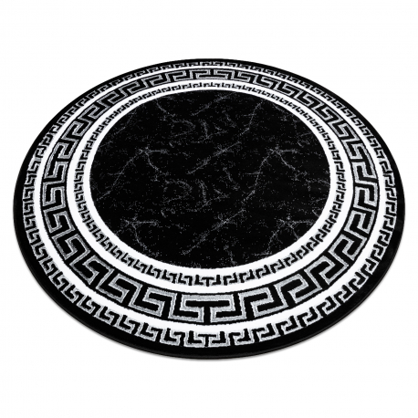 Tappeto GLOSS cerchio moderno 2813 87 elegante, telaio, greco nero