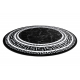 Kulatý koberec GLOSS moderni 2813 87 stylový, rám, řecký černý