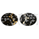 Paklājs GLOSS apļveida moderns 400B 86 stilīgs, glamour, art deco, 3D ģeometriskas melns / zelts