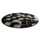 Preproga GLOSS Kolesna sodobni 400B 86 stilski, glamour, art deco, 3D geometrijski črna / zlato