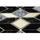 модерен GLOSS килим кръг 400B 86 стилен, glamour, art deco, 3D геометричен черно / злато