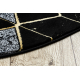 Kilimas GLOSS Apskritas kilimas Šiuolaikinis 400B 86 stilingas, glamour, art deco, 3D geometrinis juoda / auksas