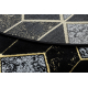 Okrúhly koberec GLOSS moderný 400B 86 štýlový, glamour, art deco, 3D geometrický čierna / zlatá 