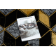 Okrúhly koberec GLOSS moderný 400B 86 štýlový, glamour, art deco, 3D geometrický čierna / zlatá 