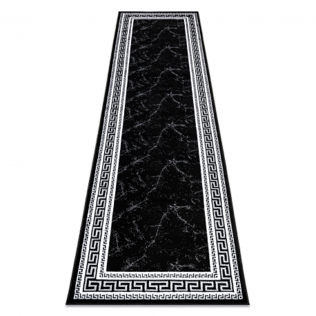 модерен GLOSS килим, Пътека 2813 87 стилен, кадър, Гръцки черно / сив