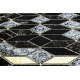 Alfombra, alfombra de pasillo GLOSS moderno 400B 86 elegante, glamour, art deco, 3D геометричен negro / oro