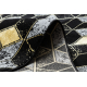 Tæppe, Fortovet GLOSS moderne 400B 86 stilfuld, glamour, art deco, 3D geometrisk sort / guld
