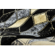 модерен GLOSS килим, Пътека 400B 86 стилен, glamour, art deco, 3D геометричен черно / злато