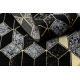 Модеран GLOSS Тепих, РУННЕР 400B 86 стилски, гламур, Арт деко, 3D геометријски црн / злато