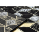 модерен GLOSS килим, Пътека 400B 86 стилен, glamour, art deco, 3D геометричен черно / злато